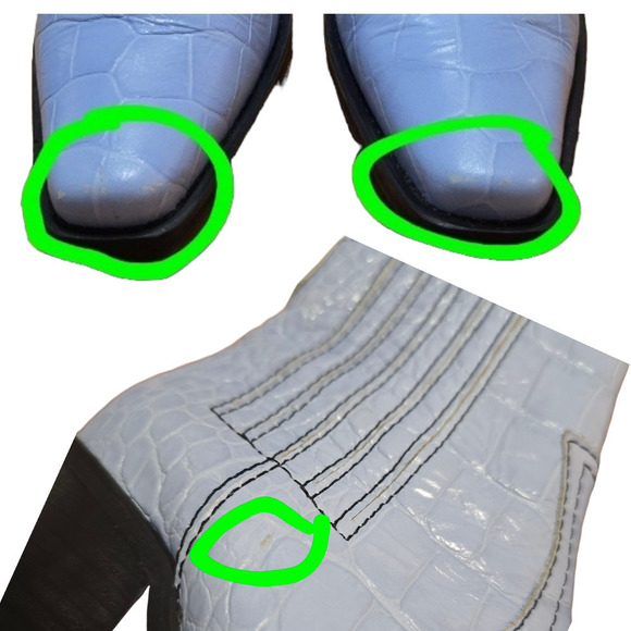 GANNI Blue Croc Embossed Leather Boots size 6.5 37 - Picture 8 of 9